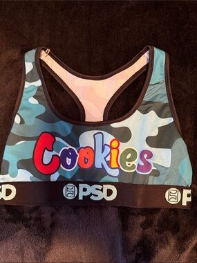 PSD Multicolor 'Cookies' Blue Camo Sports Bra